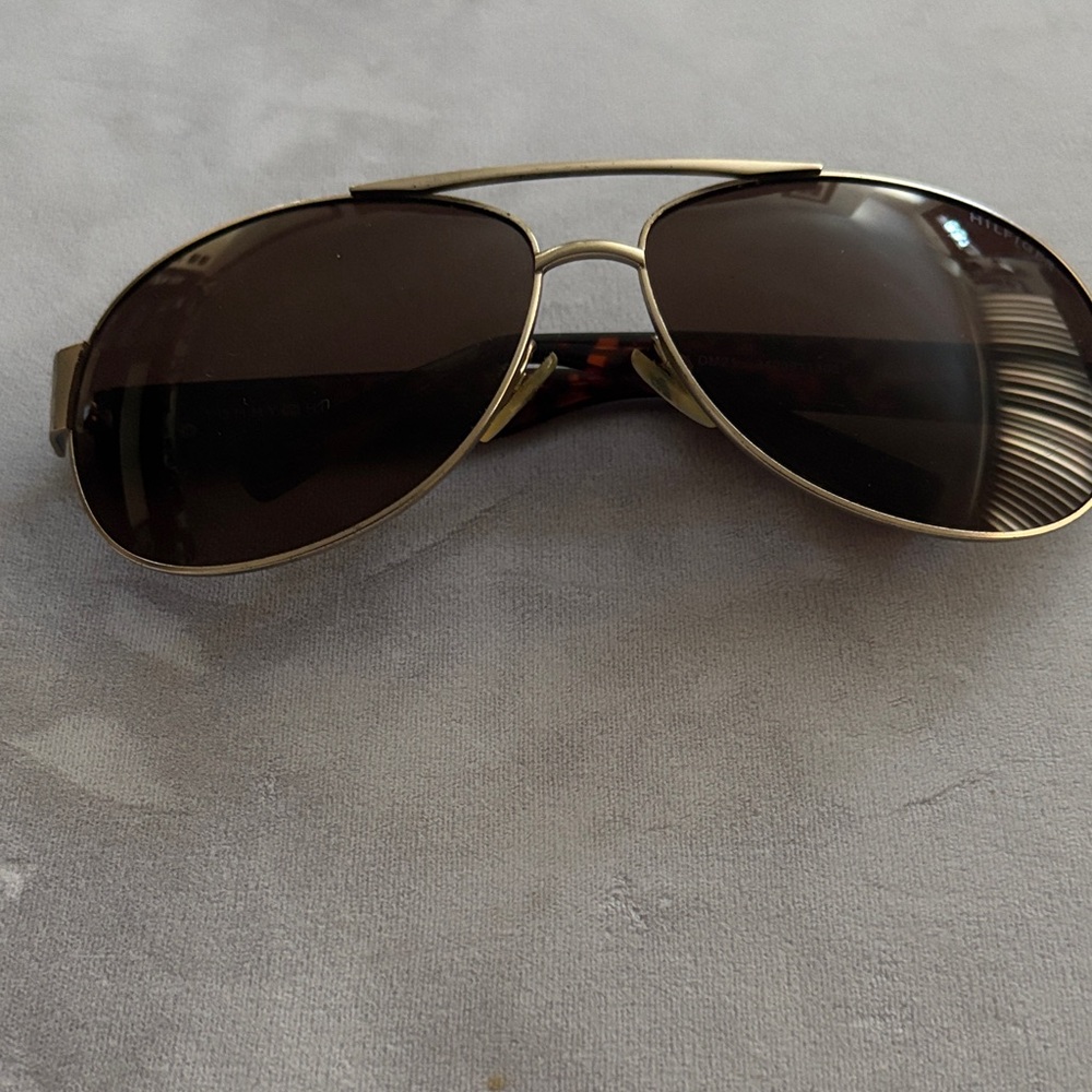 Tommy Hilfiger Gold and Black Aviator Sunglasses